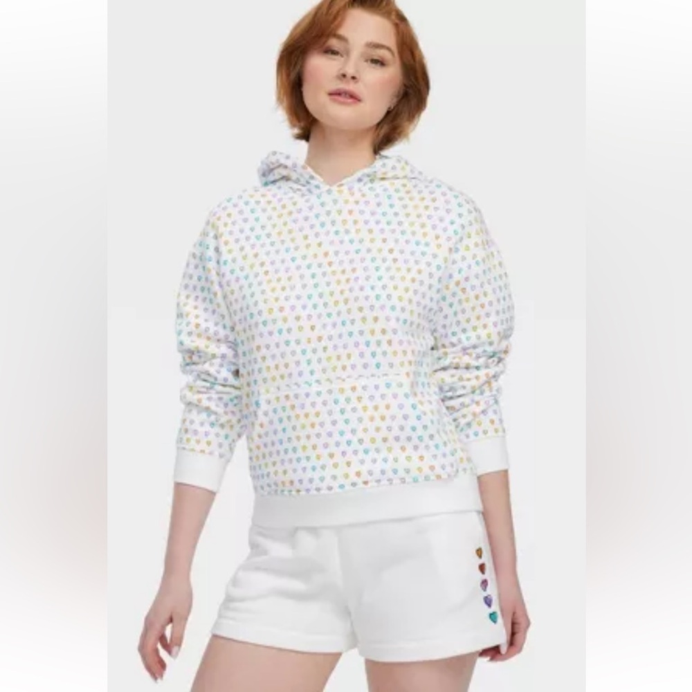 Roller Rabbit x Target NWT Women's Disco Hearts Wave Hoodie Small Teal/Pink